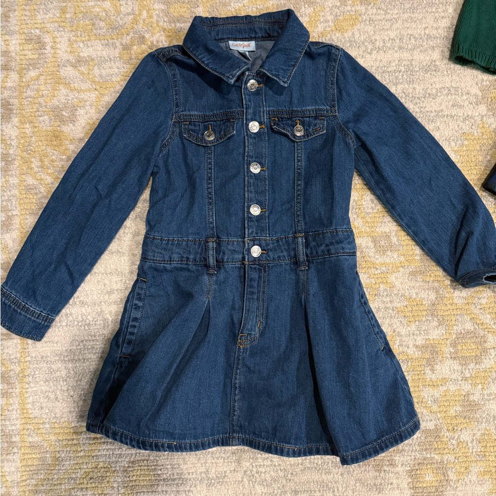 Cat & Jack Blue Denim Shirt Dress girls size 6/7